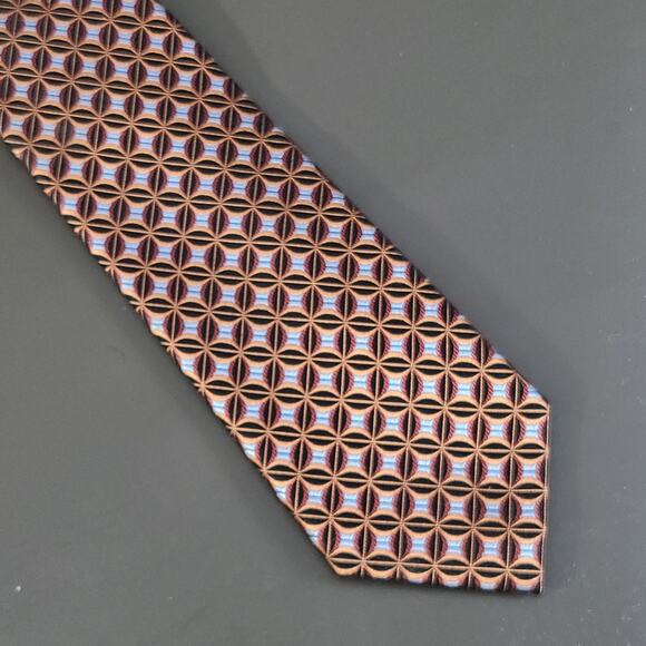 ENRO Men's 100% Silk Necktie Copper Metallic Lot of 2 - Picture 5 of 7